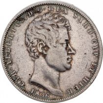 Sardaigne 5 Lire Charles-Albert - Armoiries - 1836 P