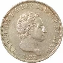 Sardaigne Charles-Felix - 5 Lire Argent - 1827 L Turin