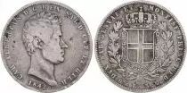 Sardegna 5 Lire Charles-Albert - Arms - 1842 P