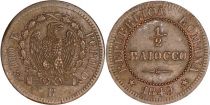 Sardinia 1/2 Baiocco - Roman Republic -1848 R