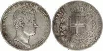 Sardinia 5 Lire Charles-Albert - 1844 P Gênes - Silver - KM.130