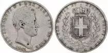 Sardinia 5 Lire Charles-Albert - Arms - 1843 P