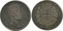 Sardinia 5 Lire Charles-Albert - Arms - 1844 P