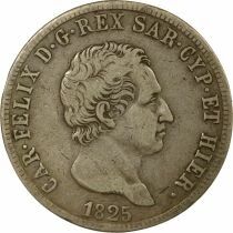 Sardinia Charles-Felix - 5 Silver Lire - 1825 L Turin