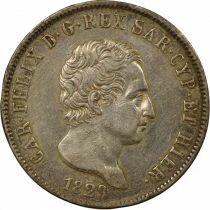 Sardinia Charles-Felix - 5 Silver Lire - 1829 P Genoa