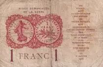 Sarre 1 Franc - National Mines of Sarre - Type 1920 - Serial A - P.2