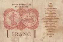 Sarre 1 Franc - National Mines of Sarre - Type 1920 - Serial A - P.2