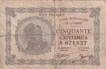Sarre 50 Centimes - Mines Domaniales de la Sarre - Type 1920 - Série A - VF.50.01