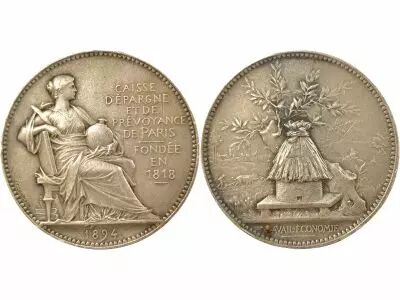 Savings and Provident Fund of Paris - Silver Token - 1894