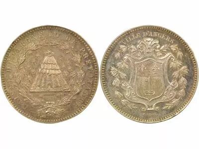 Savings Bank of Angers- Silver Token - Horn Punchmark (after 1879)