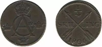 Schweden 1/4 Skilling Gustaf IV Adolf - Monogram