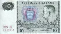 Schweden 10 Kronor - King Gustaf VI - 1972 - Serial H - P.52c