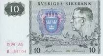 Schweden 10 Kronor - Roi Gustaf VI - 1984 - AG - P.52e