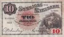 Schweden 10 Kronor - Svea - Gustav Vasa - 1933 - Serial U - P.34p