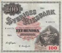 Schweden 100 Kronor - Svea - Gustav Vasa - 1961 - Serial W - P.48c