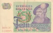 Schweden 5 Kronor - Gustav Vasa - 1979 - Serial CY - P.51d