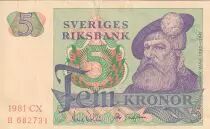 Schweden 5 Kronor - Gustav Vasa - 1981 - Serial CX - P.51d