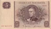 Schweden 5 Kronor - King Gustaf VI - 1959 - Serial OF - P.42d