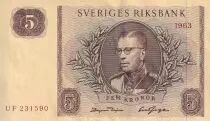 Schweden 5 Kronor - King Gustaf VI - 1963 - Serial BE - P.50b