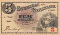 Schweden 5 Kronor Svea - Gustav Vasa - 1940 - M.108855