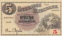 Schweden 5 Kronor Svea - Gustav Vasa - 1949 - D.859301