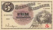 Schweden 5 Kronor Svea - Gustav Vasa - 1951 - Serial F