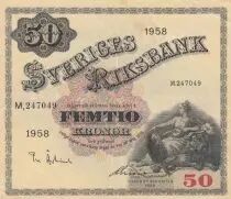 Schweden 50 Kronor - Svea - Gustav Vasa - 1958 - Serial M - P.44d