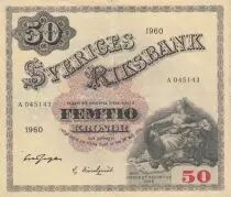 Schweden 50 Kronor - Svea - Gustav Vasa - 1960 - Serial A - P.47b