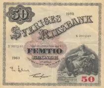 Schweden 50 Kronor - Svea - Gustav Vasa - 1960 - Serial X - P.47b