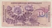 Schweiz 10 Francs - Gottfried Keller - Carnation Flowers - 01-01-1967 - Serial 47C