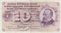 Schweiz 10 Francs - Gottfried Keller - Carnation Flowers - 15-01-1969 - Serial 60F
