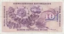 Schweiz 10 Francs - Gottfried Keller - Carnation Flowers - 15-01-1969 - Serial 60F