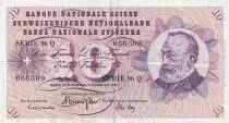 Schweiz 10 Francs 1967 - Gottfried Keller, Carnation Flowers - 07-02-1974 - Serial 96Q