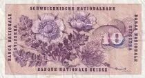 Schweiz 10 Francs 1967 - Gottfried Keller, Carnation Flowers - Serial 47F