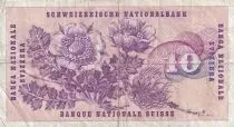 Schweiz 10 Francs 1973 - Gottfried Keller, Carnation Flowers - Serial 82 I