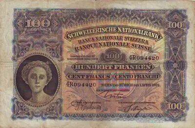 Schweiz 100 F Head of woman - Farmer