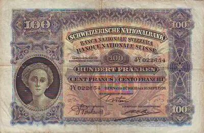 Schweiz 100 F Head of woman - Farmer