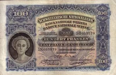 Schweiz 100 F Head of woman - Farmer