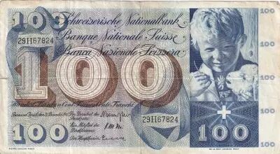 Schweiz 100 Francs Child  St Martin - 21-12-1961 - Serial 29H