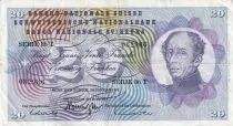 Schweiz 20 Francs, Guillaume-Henri Dufour, silver thistle - 24-01-1972 - Serial 86T