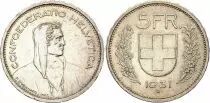 Schweiz 5 Francs Guillame Tell - 1931 - B Berne - Silver
