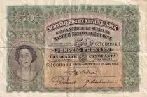 Schweiz 50 Francs Woman\'s head - 01-08-1920 - Serial 5F