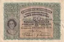Schweiz 50 Francs Woman\'s head - 16-09-1930 - Serial 7J