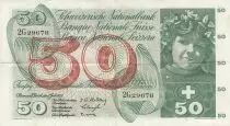 Schweiz 50 Francs Young girl - Harvesting apple - 1955 - P.47a - Serial 2G29678