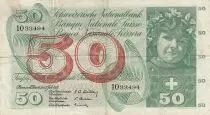 Schweiz 50 Francs Young girl - Harvesting apple - 1955 - P.47a