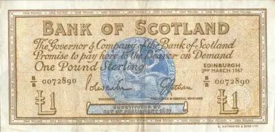 Scotland 1 Pound - M�daillion - Boat -  03/03/1967 B/B