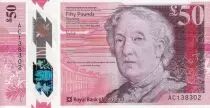 Scotland 50 Pounds - Flora Stevenson - Birds, fish - Polymer - 2020 - UNC - P.NEW