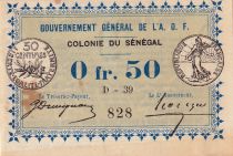 Senegal 0.50 Francs - Colonie du Sénégal - 1917 - Serial D.39 - P.1b