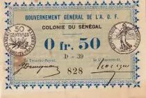 Senegal 0.50 Francs - Colonie du Sénégal - 1917 - Serial D.39 - P.1b