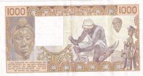Senegal 1000 Francs woman 1989 K - Senegal - Serial E.022